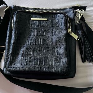 Steve Madden Black Crossbody Bag with Embossed Design